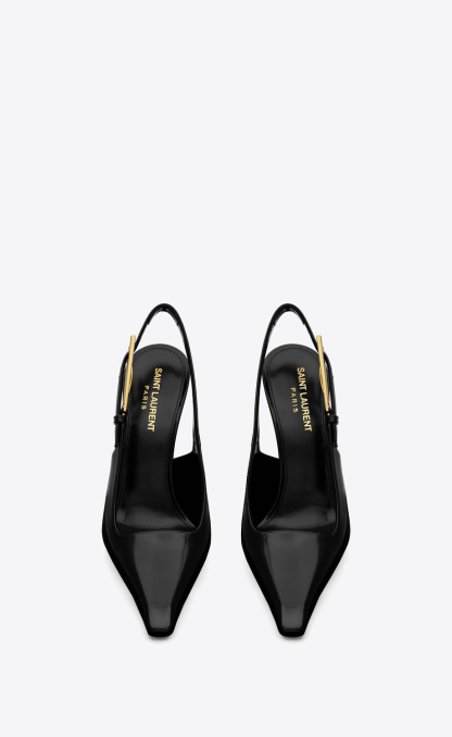 LEE SLINGBACK PUMPS IN GLAZED LEATHER